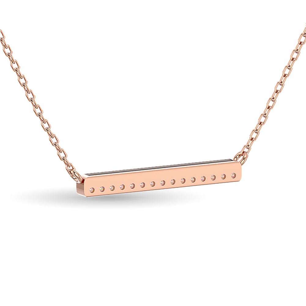 Diamond 1/6 Ct.tw Bar Necklace in 10K Rose Gold
