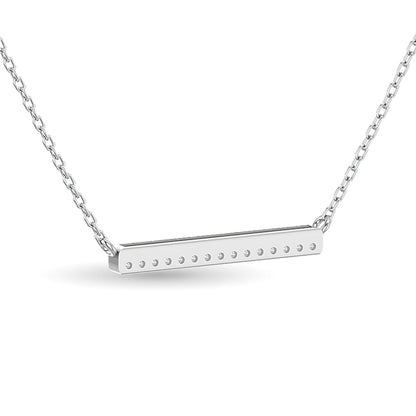 Diamond Round Cut Bar Fashion Necklace 1/6 Ct.tw in 10K White Gold