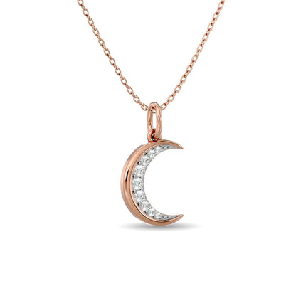 Diamond 1/8 Ct.tw Moon Pendant in 10K Rose Gold