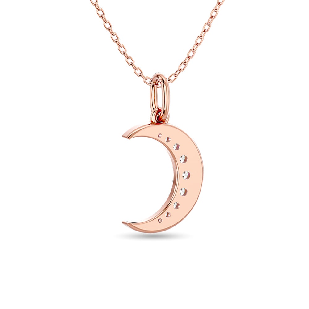 Diamond 1/8 Ct.tw Moon Pendant in 10K Rose Gold