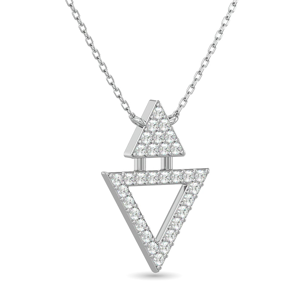 10KT WHITE GOLD 1/6CT.TW DIAMOND NECKPIECE