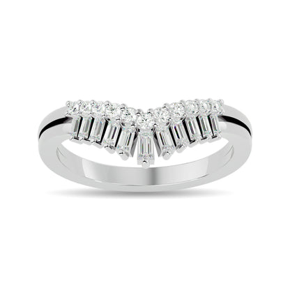 Diamond 1/3 Ct.tw Chevron Band in 10K White Gold