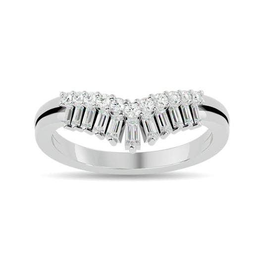 Diamond 1/3 Ct.tw Chevron Band in 10K White Gold