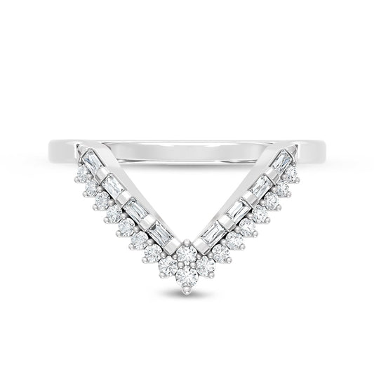 Diamond Chevron Band 1/5 Ct.tw in 14K White Gold