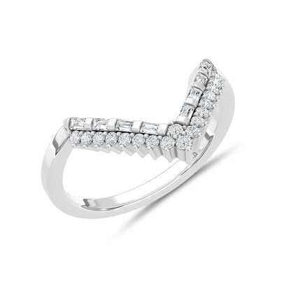 Diamond Chevron Band 1/5 Ct.tw in 14K White Gold