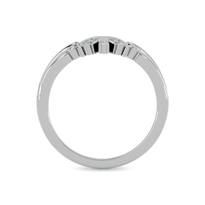 10KT WHITE GOLD 1/8CT.TW DIAMOND CHEVRON BAND