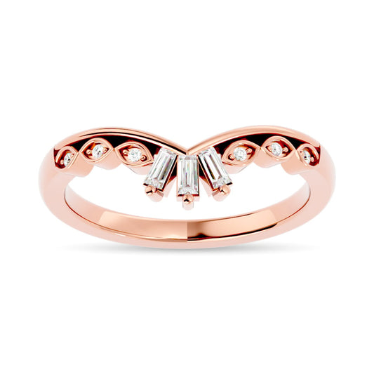 Diamond 1/6 Ct.tw Chevron Band in 14K Rose Gold