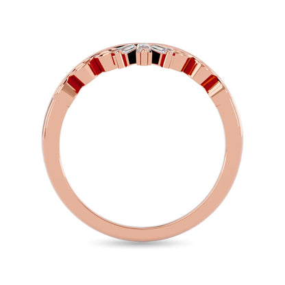 Diamond 1/6 Ct.tw Chevron Band in 14K Rose Gold