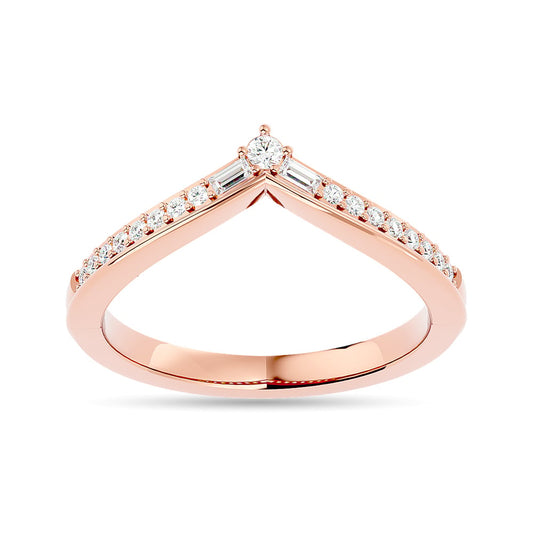 Diamond 1/6 Ct.tw Chevron Band in 10K Rose Gold