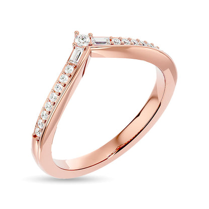 Diamond 1/6 Ct.tw Chevron Band in 10K Rose Gold