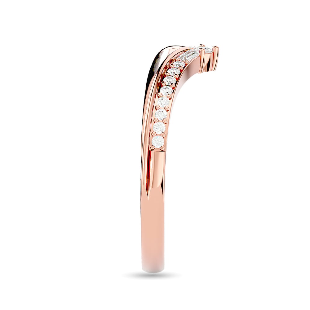 Diamond 1/6 Ct.tw Chevron Band in 10K Rose Gold