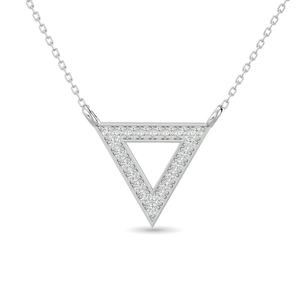 Diamond Tringle Pendant 1/10 Ct.tw in 10K White Gold