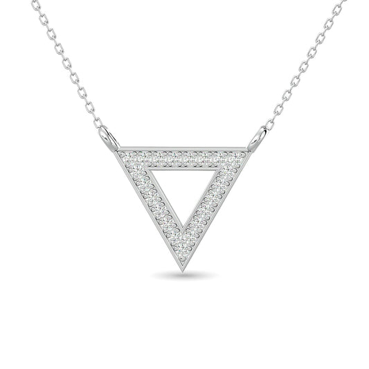Diamond Tringle Pendant 1/10 Ct.tw in 10K White Gold
