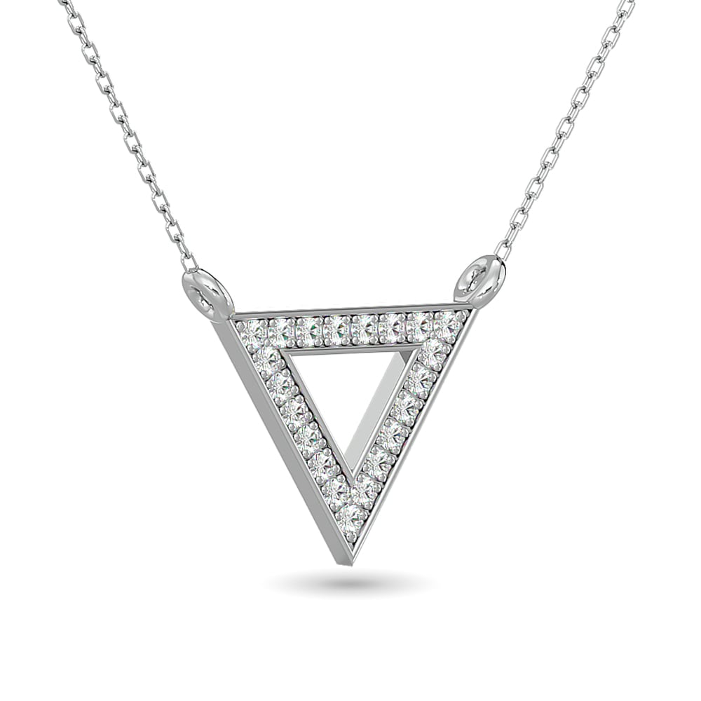 Diamond Tringle Pendant 1/10 Ct.tw in 10K White Gold