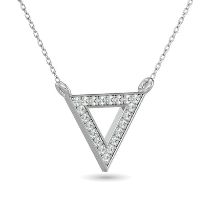 Diamond Tringle Pendant 1/10 Ct.tw in 10K White Gold