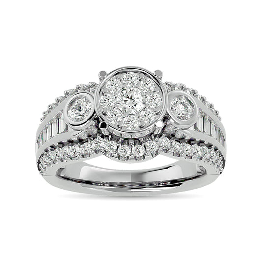 Diamond Engagement Ring 1 1/2 Ct.tw in 14K White Gold