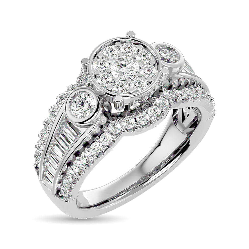 Diamond Engagement Ring 1 1/2 Ct.tw in 14K White Gold