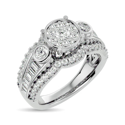 Diamond Engagement Ring 1 1/2 Ct.tw in 14K White Gold