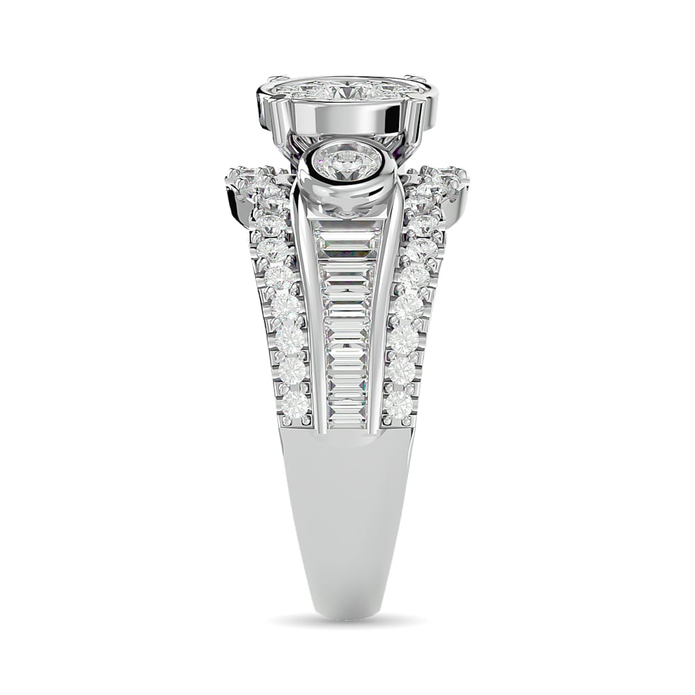 Diamond Engagement Ring 1 1/2 Ct.tw in 14K White Gold
