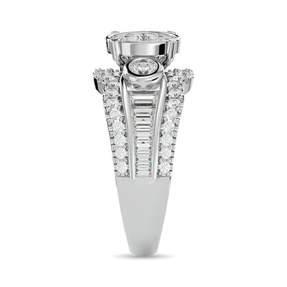 Diamond Engagement Ring 1 1/2 Ct.tw in 14K White Gold