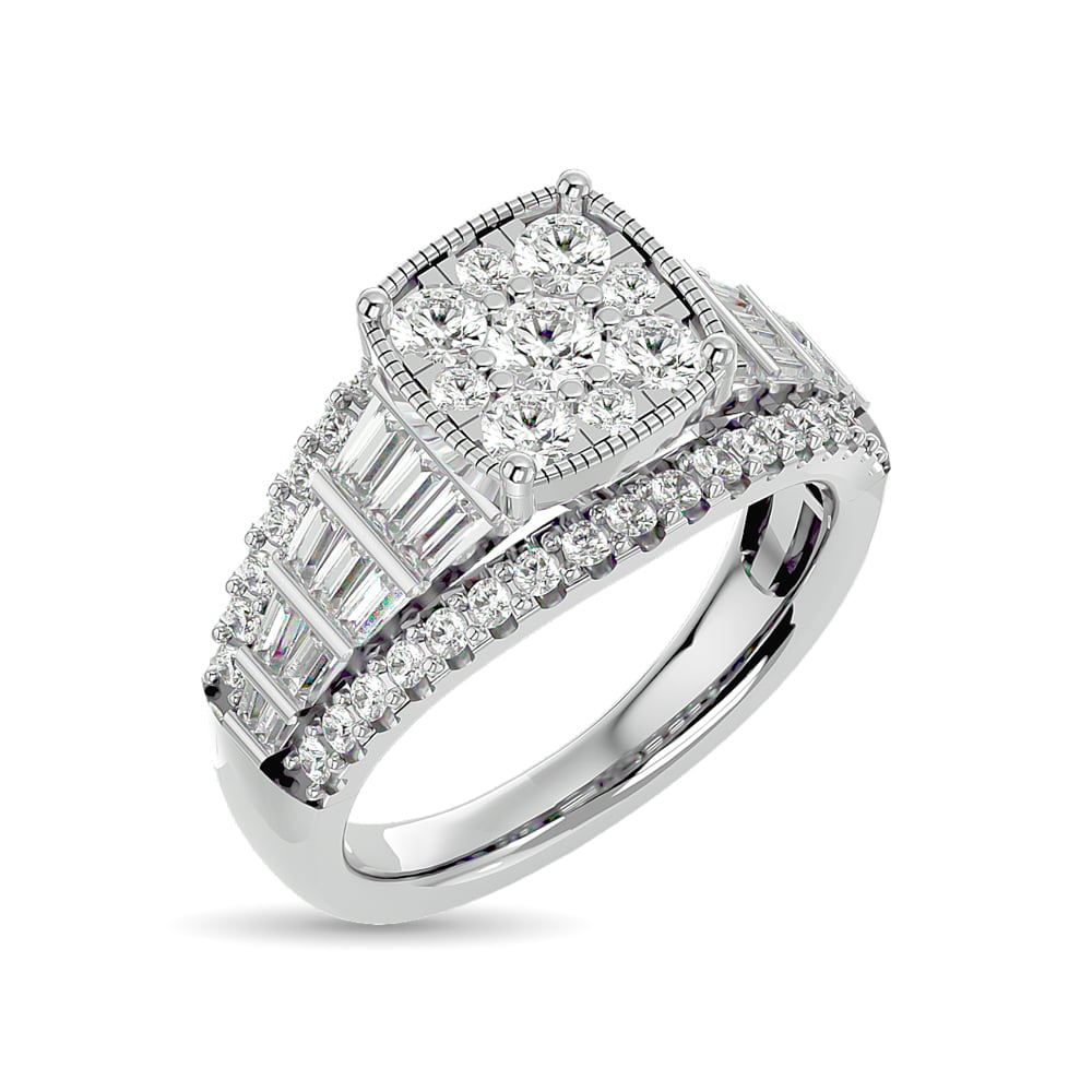 Diamond Engagement Ring 1 1/2 Ct.tw in 10K White Gold