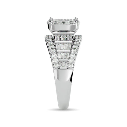 Diamond Engagement Ring 1 1/2 Ct.tw in 10K White Gold