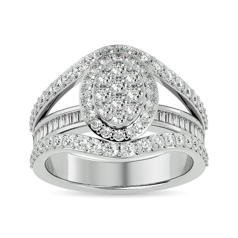 Diamond Engagement Ring 1 1/2 Ct.tw in 14K White Gold
