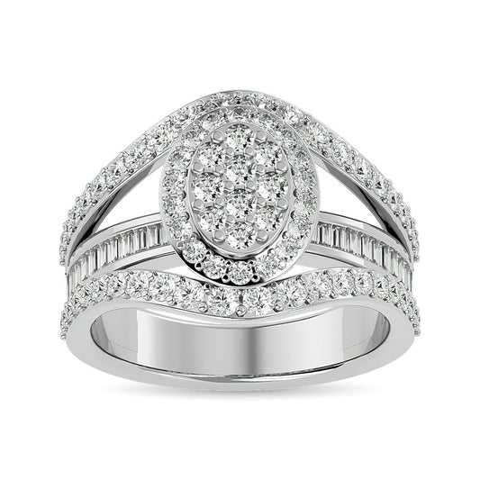 Diamond Engagement Ring 1 1/2 Ct.tw in 14K White Gold