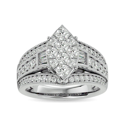 Diamond Engagement Ring 1 1/2 Ct.tw in 14K White Gold