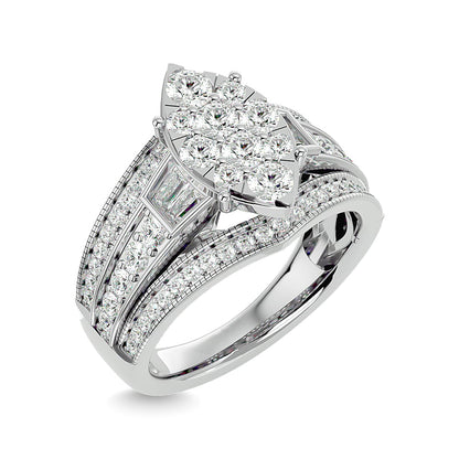 Diamond Engagement Ring 1 1/2 Ct.tw in 14K White Gold
