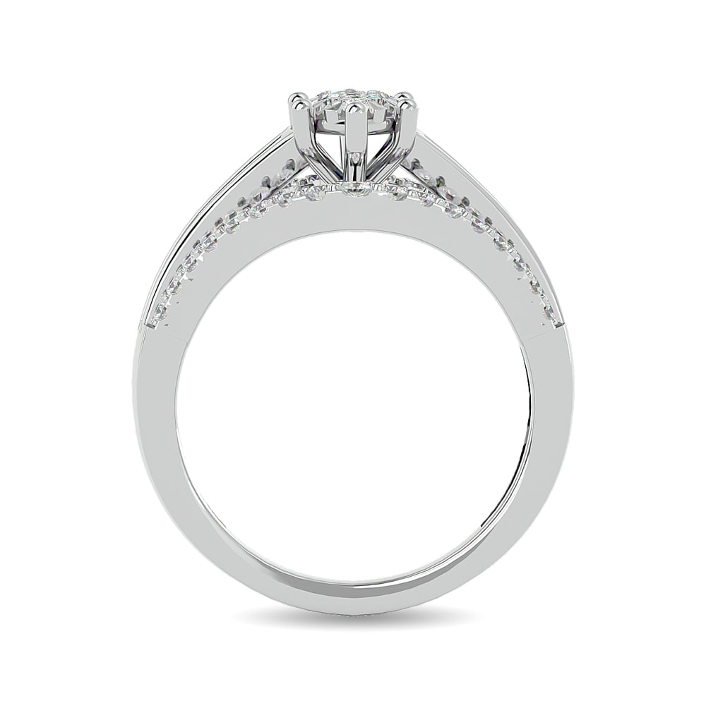 Diamond 1 Ct.tw Round Cut Fashion Ring in 10K White Gold