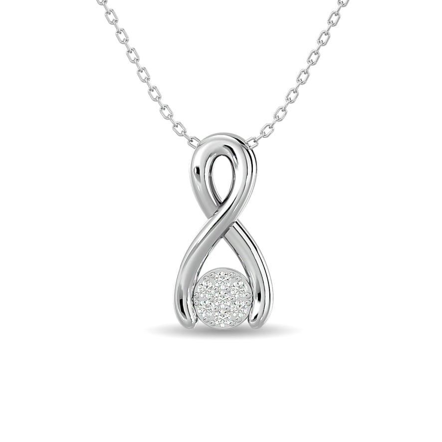 Diamond Fashion Pendant 1/10 Ct.tw in 10K White Gold