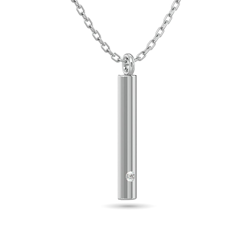 Diamond Bar Pendant 1/50 Ct.tw in 10K White Gold