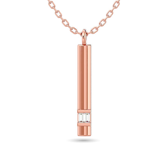 Diamond Bar Pendant 1/50 Ct.tw in 10K Rose Gold