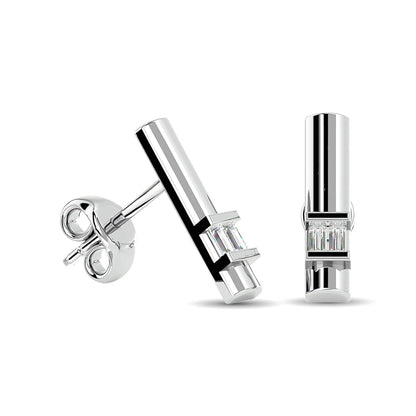 Diamond 1/20 Ct.tw Bar Earrings in 10K White Gold