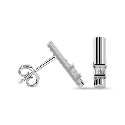 Diamond 1/20 Ct.tw Bar Earrings in 10K White Gold