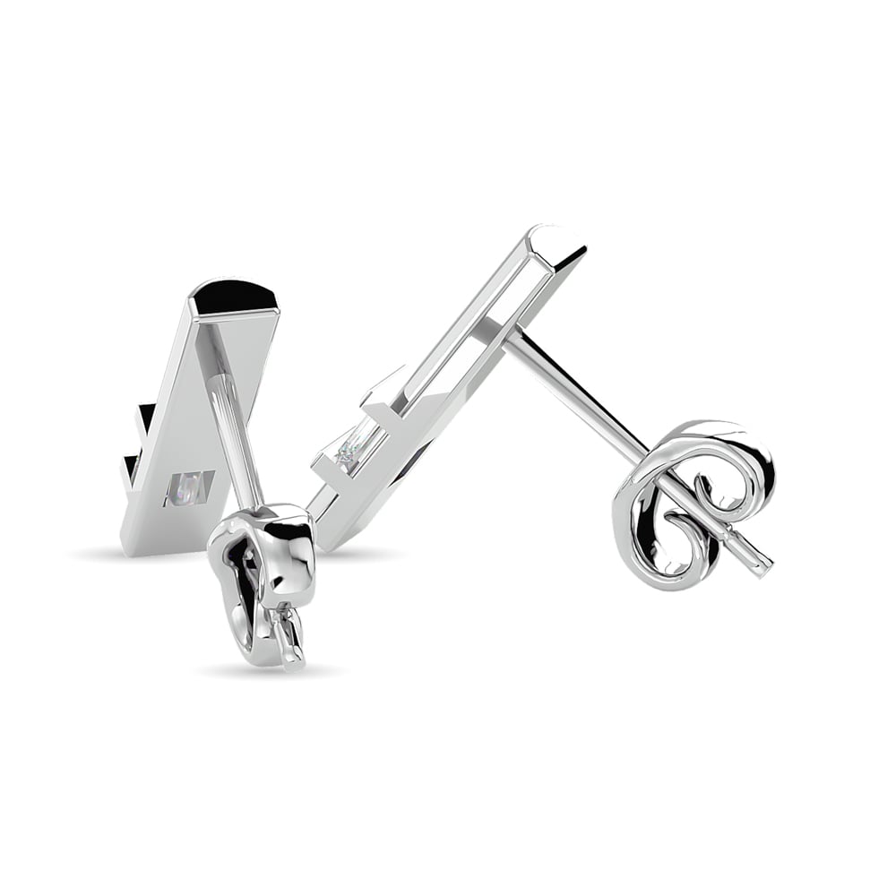 Diamond 1/20 Ct.tw Bar Earrings in 10K White Gold