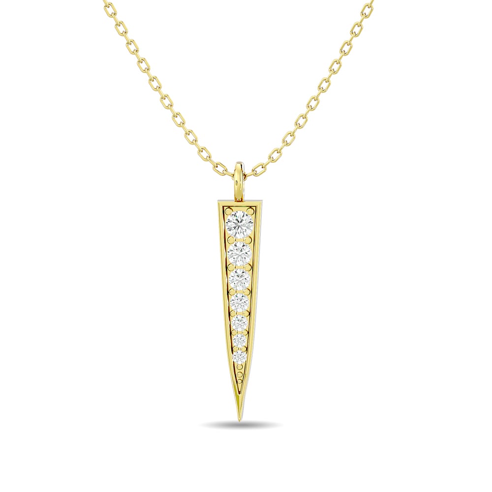 Diamond 1/10 Ct.tw Round Cut Fashion Pendant in 10K Yellow Gold