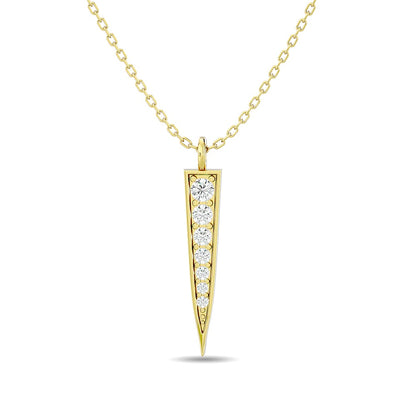 Diamond 1/10 Ct.tw Round Cut Fashion Pendant in 10K Yellow Gold