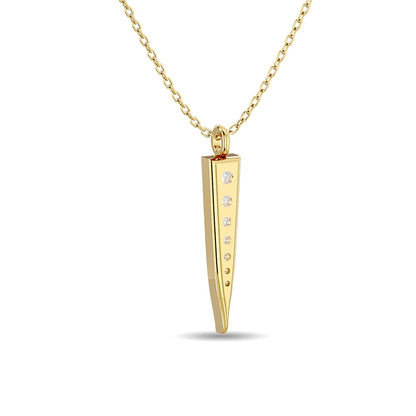 Diamond 1/10 Ct.tw Round Cut Fashion Pendant in 10K Yellow Gold