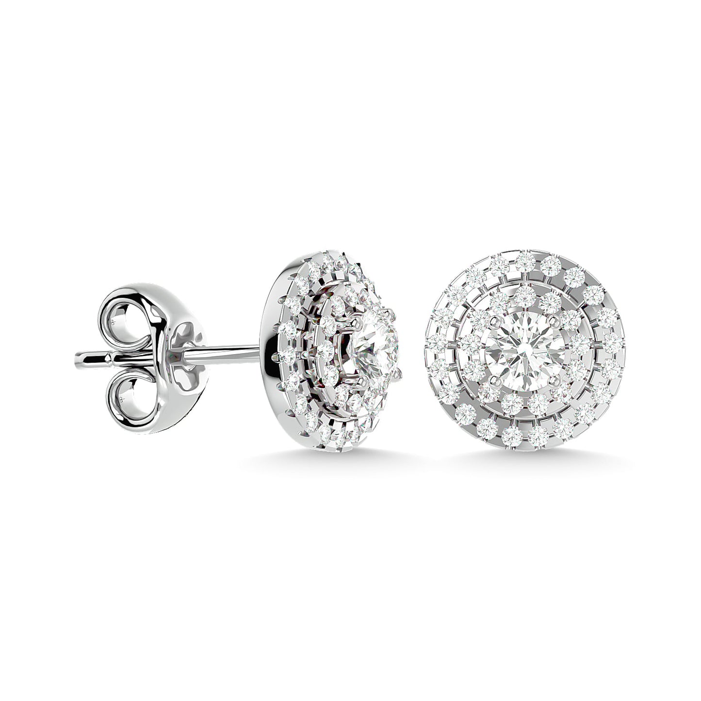 Diamond 9/10 Ct.tw Fashion Earrings in 14K White Gold