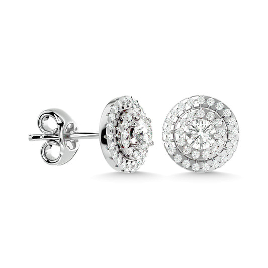 Diamond 9/10 Ct.tw Fashion Earrings in 14K White Gold