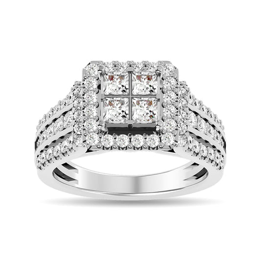 Diamond 1 1/2 Ct.tw Round Cut Engagement Ring in 14K White Gold
