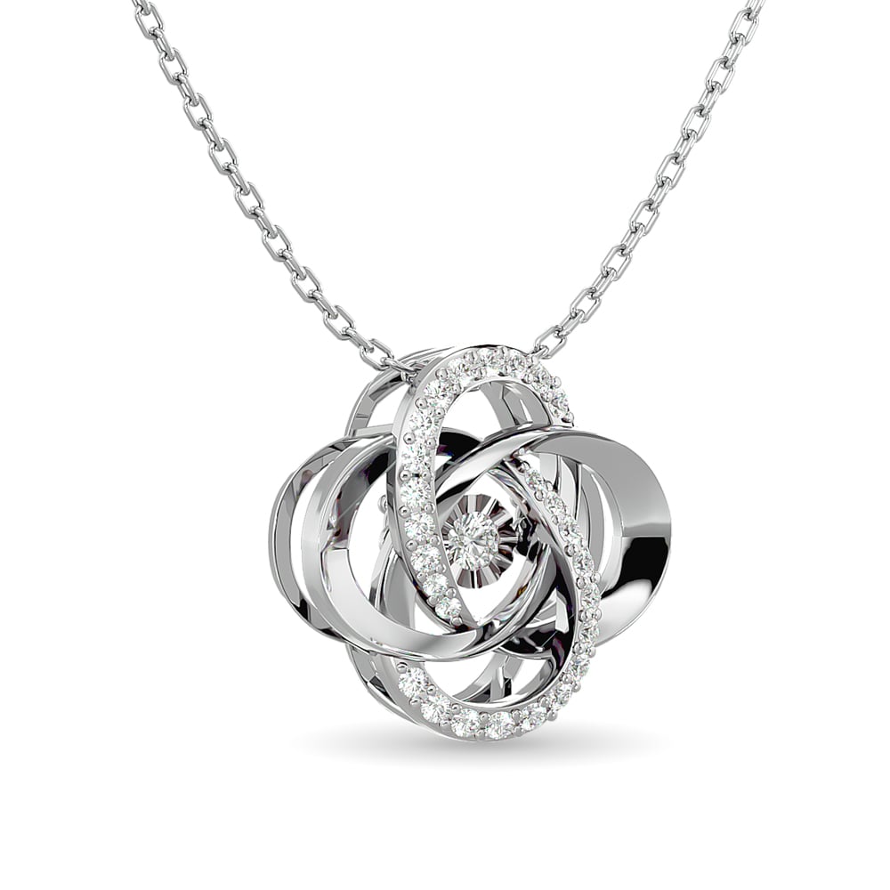 Diamond Shimmering Pendant 1/4 Ct.tw in 10K White Gold
