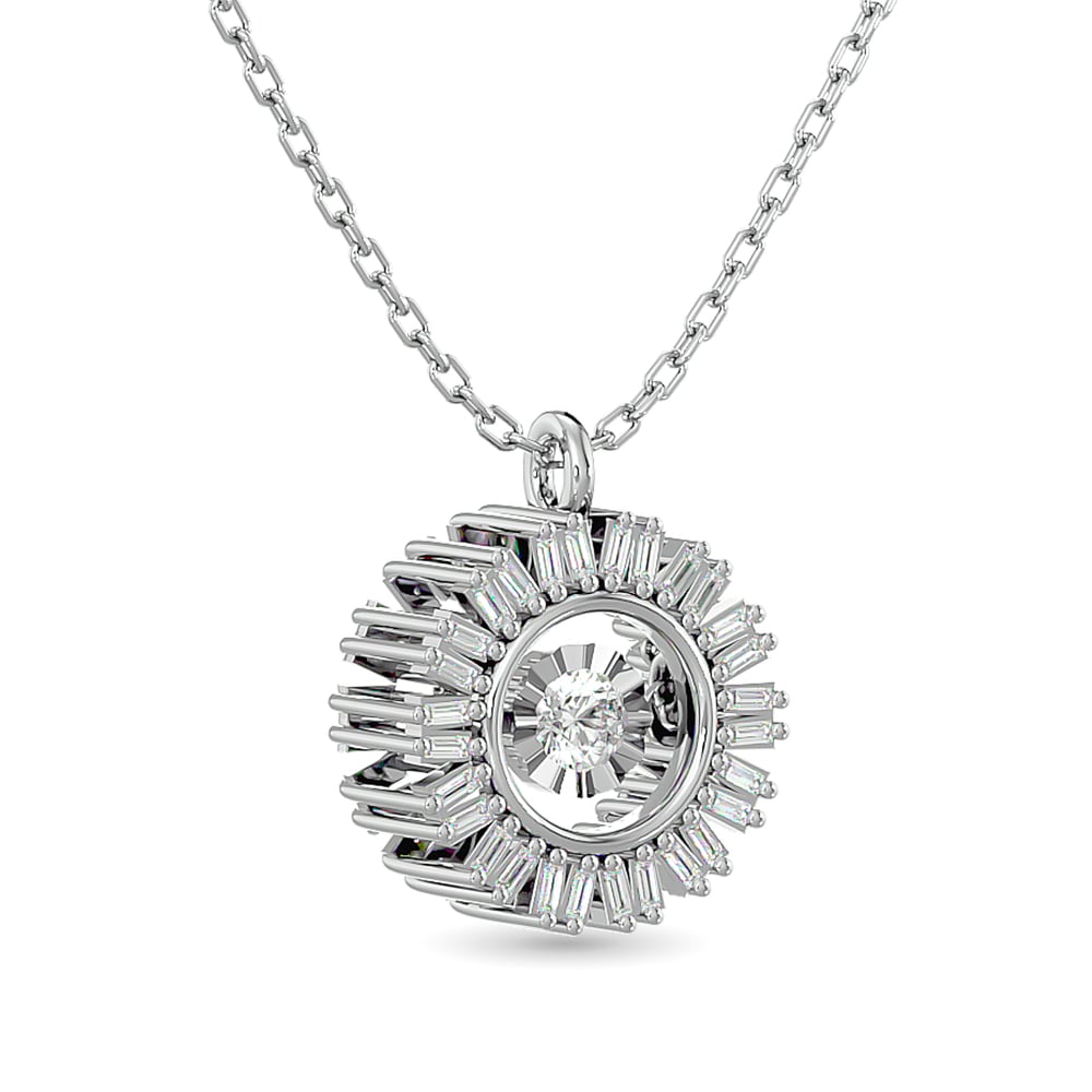 10KT WHITE GOLD 1/6CT.TW DIAMOND PENDANT