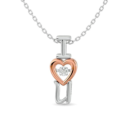 Diamond Shimmering Heart Pendant 1/20 Ct.tw in 10K White Gold