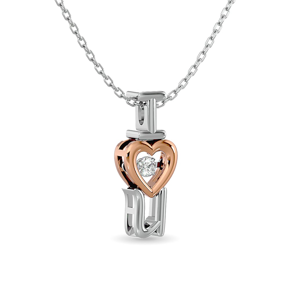 Diamond Shimmering Heart Pendant 1/20 Ct.tw in 10K White Gold