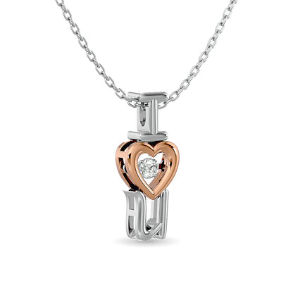 Diamond Shimmering Heart Pendant 1/20 Ct.tw in 10K White Gold