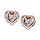 Diamond Two Tone Heart Earrings 1/20 Ct.tw in 10K White Gold