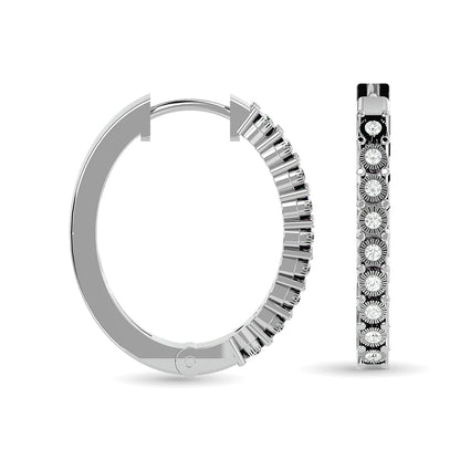 Diamond Hoop Earrings 1/8 Ct.tw in Sterling Silver